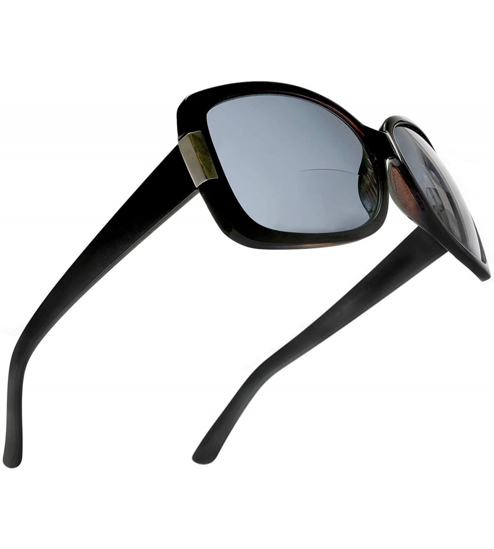 Oval Bifocal Reading Sunglasses for Women Jackie O Fashion Reader Sun Glasses - Black - CD11HB8UBR3 $78.55