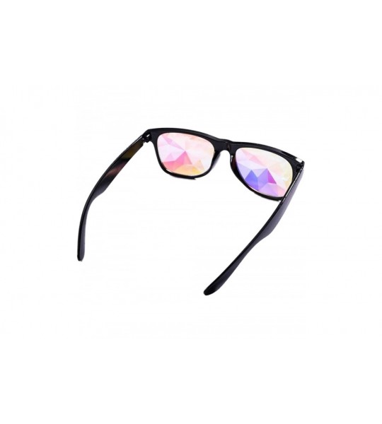 Sport Kaleidoscope Glasses Eyewear Rainbow Rave Prism Diffraction Crystal Lens Sunglasses Goggles - Black - C7196EZCO56 $18.81