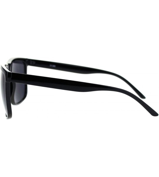 Square Juicy Orange Dark Black Lens Men's Sunglasses Classic Square Frame Black - CS11PRQ4TQ5 $18.53