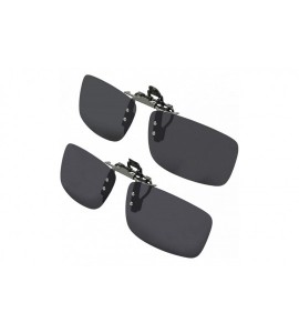 Round Clip On Sunglasses Flip Up Polarized Sunglasses Clip on over Prescription Eyeglasses with Case - Set of 2 Smoke - CP18R...