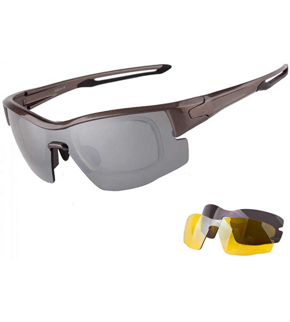 Rectangular Polarized Sunglasses Motorcycle Baseball - Lightgray&gray Lens - CI18R0ZUGGN $28.48