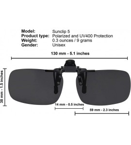 Round Clip On Sunglasses Flip Up Polarized Sunglasses Clip on over Prescription Eyeglasses with Case - Set of 2 Smoke - CP18R...