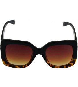 Oversized Oversize Square Sunglasses Women Multi Tinted Frame Fashion Modern Shades - Black-yellow Tortoise - C918DCCZSHT $18.40