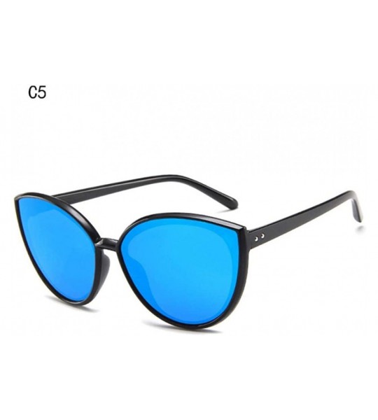 Aviator 2019 New Cat Eye Women Sunglasses Brand Designer Mirror Color Lens Men C1 - C5 - CD18XEC6GN7 $17.37