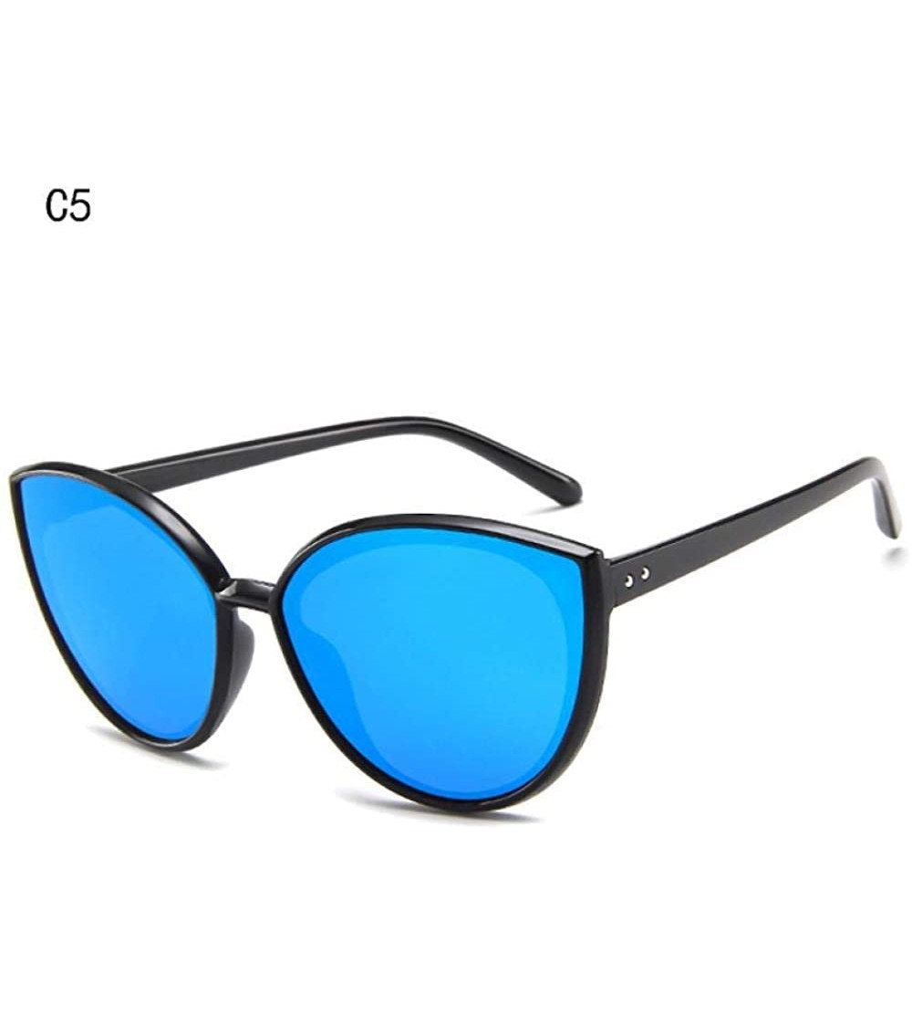 Aviator 2019 New Cat Eye Women Sunglasses Brand Designer Mirror Color Lens Men C1 - C5 - CD18XEC6GN7 $17.37