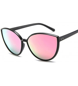 Aviator 2019 New Cat Eye Women Sunglasses Brand Designer Mirror Color Lens Men C1 - C5 - CD18XEC6GN7 $17.37