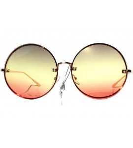 Oversized SIMPLE Oversize Round Two Tone Color Fashion Sunglasses for Women - Grey Red - CN18ZTYI6TL $23.92