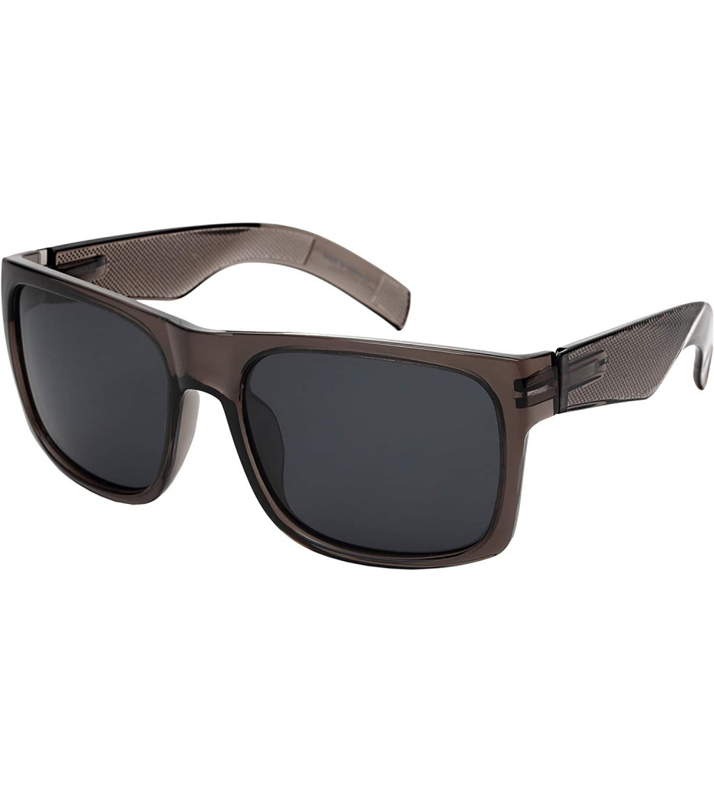 Rectangular Extra Large Retro Square Rectangular Wide Frame Polized Sunglasses with Spring Hinge for Men Women 147-154 MM - C...