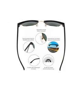 Rimless Rimless Sunglasses Men/Women Polarized Half Frame style/Lightweight/UV Protection - Black Frame/Green Lens - CQ194RAM...