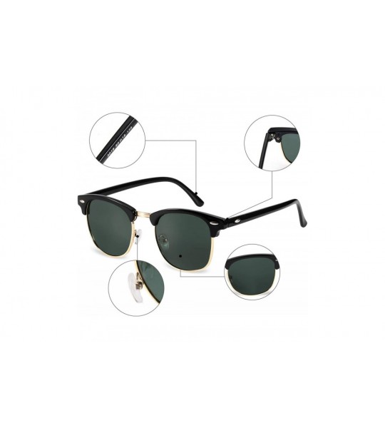 Rimless Rimless Sunglasses Men/Women Polarized Half Frame style/Lightweight/UV Protection - Black Frame/Green Lens - CQ194RAM...