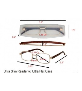 Rectangular Ultra Slim Reading 0.59 Oz Glasses with Ultra Flat Cases 1.16 Oz R2299MLS - CT12GOFCE8H $36.05