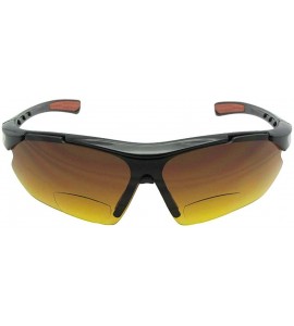 Semi-rimless Bifocal Sunglasses High Density Lenses Style B35 - Black Frame-red Pads - CR188X66EKS $27.06