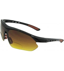 Semi-rimless Bifocal Sunglasses High Density Lenses Style B35 - Black Frame-red Pads - CR188X66EKS $27.06