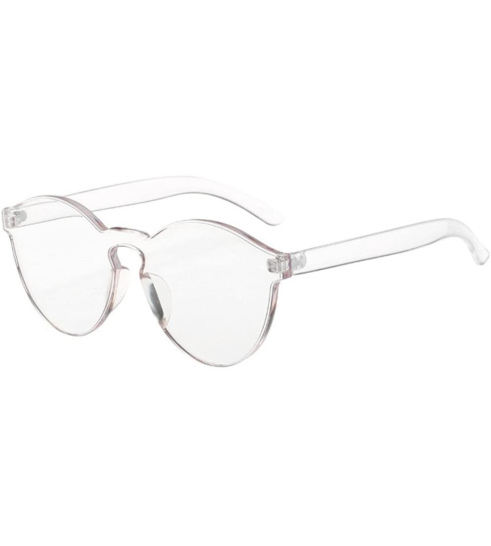 Oversized Women Fashion Cat Eye Shades Sunglasses Integrated UV Candy Colored Glasses Ultra Lightweight - White - C218RI7L4D4...
