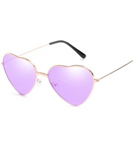 Cat Eye Retro Cat Eye Heart Sunglasses Women Metal Frame Mirror UV400 Sun Glasses Female Brand Designer Vintage - CB198UHWYXW...