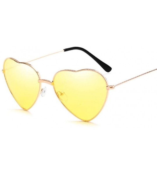 Cat Eye Retro Cat Eye Heart Sunglasses Women Metal Frame Mirror UV400 Sun Glasses Female Brand Designer Vintage - CB198UHWYXW...