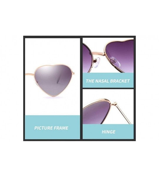 Cat Eye Retro Cat Eye Heart Sunglasses Women Metal Frame Mirror UV400 Sun Glasses Female Brand Designer Vintage - CB198UHWYXW...