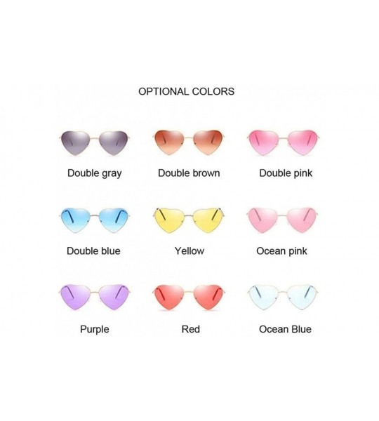 Cat Eye Retro Cat Eye Heart Sunglasses Women Metal Frame Mirror UV400 Sun Glasses Female Brand Designer Vintage - CB198UHWYXW...