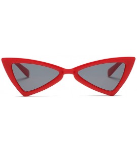 Cat Eye Sunglasses For Women Metal Hinges Cat Eye Triangle Plastic Frame Glasses K0571 - Red&black - CC18CEISCW0 $16.61