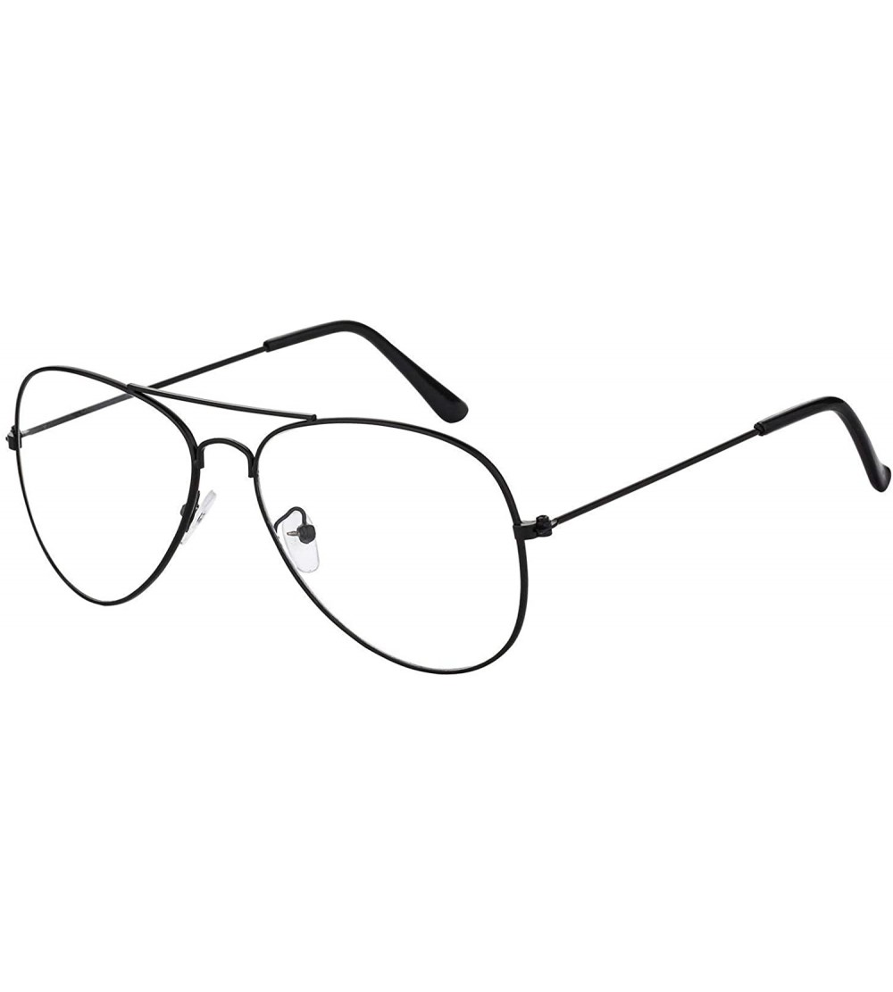 Aviator Classic Polarized UV400 Aviator Sunglasses Fashion Clear Glasses Men Women - Black - CG18L0CY8WR $16.51