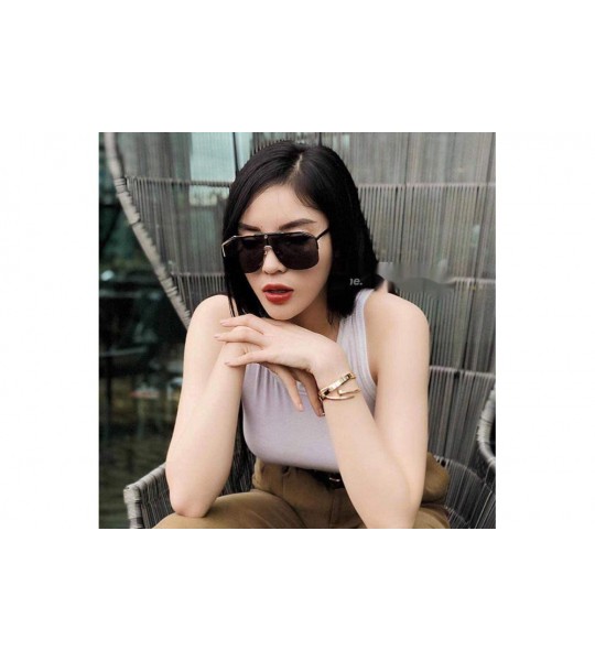 Oversized Rimless Shield Sunglasses Flat Top Mirror Glasses Women Men oversized Retro Sunglasses - 1 - C81965HAOLA $27.96