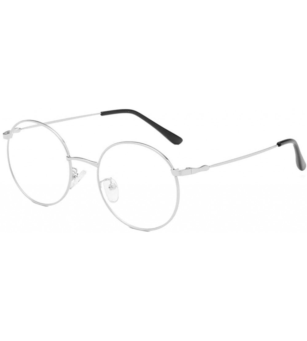 Butterfly Classic Vintage Round Frame Shade Sunglasses Anti Ultraviolet Eyes Glasses - Silver - CT196OMUUK3 $19.29