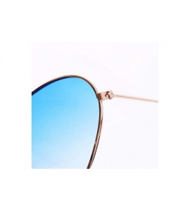 Oversized Heart Shaped Sunglasses Women Metal Frame Reflective Lens Sun Protection Tea - Green - CD18YKUNYA4 $17.14