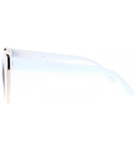 Cat Eye Diva Thick Plastic Oversize Cat Eye Womens Sunglasses - White - CF12NTL1KJA $23.41