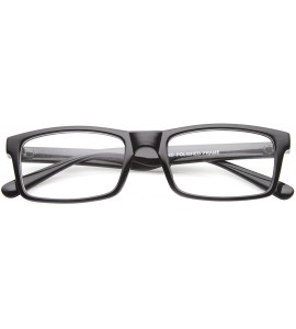 Rectangular Modern Fashion Basic Eyewear Rectangular Clear Lens Horn Rimmed Glasses 52mm - Black / Clear - C717YOTAN5A $19.79