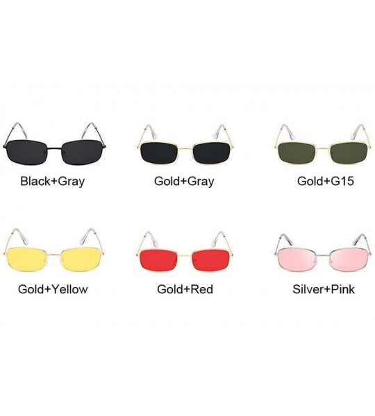 Square Rectangle Sunglasses Men Women Sun Glasses Fashion Summer Gafas Feminino Oculos De Sol - Goldg15 - C8197A34SDG $52.32