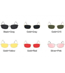 Square Rectangle Sunglasses Men Women Sun Glasses Fashion Summer Gafas Feminino Oculos De Sol - Goldg15 - C8197A34SDG $52.32