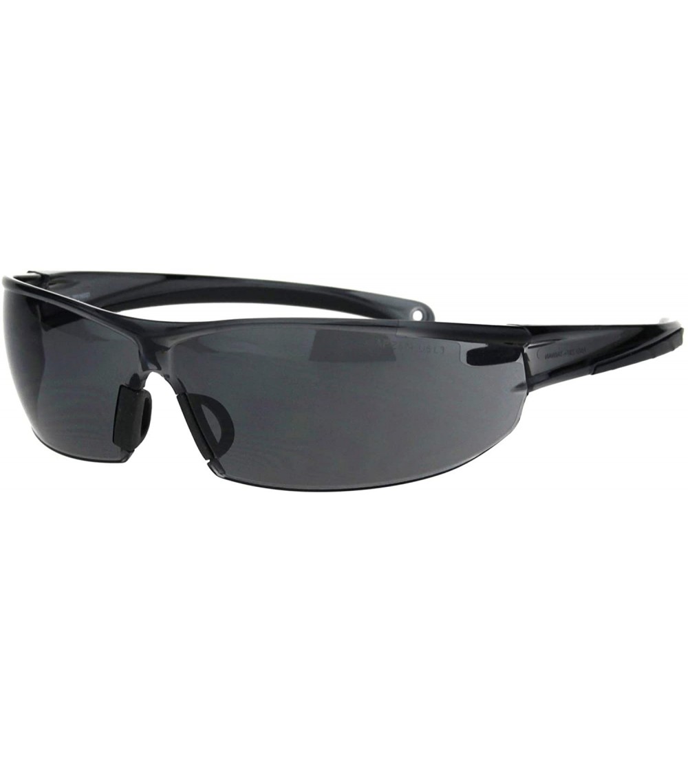 Wrap ANSI Z87+ U6 Protective Safety Glasses Black Lens Light Wrap Around Frame - CM18QWHGRL2 $23.17