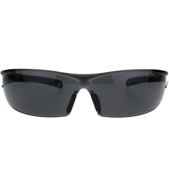 Wrap ANSI Z87+ U6 Protective Safety Glasses Black Lens Light Wrap Around Frame - CM18QWHGRL2 $23.17