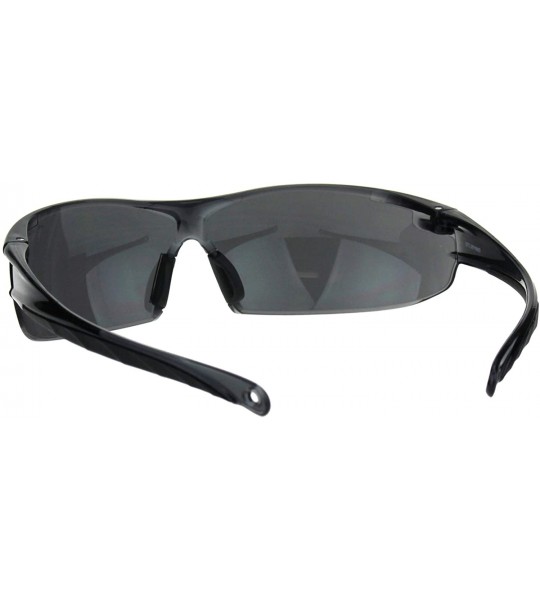 Wrap ANSI Z87+ U6 Protective Safety Glasses Black Lens Light Wrap Around Frame - CM18QWHGRL2 $23.17