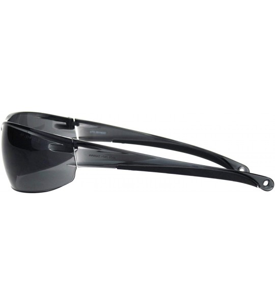 Wrap ANSI Z87+ U6 Protective Safety Glasses Black Lens Light Wrap Around Frame - CM18QWHGRL2 $23.17