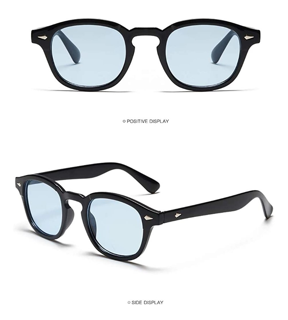 Round Sunglasse For Women Round Glasses Fashionwea UV400 Protection Mens Women Polarized-- Blue&black - CI18QMRS2TA $27.27