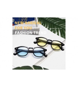 Round Sunglasse For Women Round Glasses Fashionwea UV400 Protection Mens Women Polarized-- Blue&black - CI18QMRS2TA $27.27