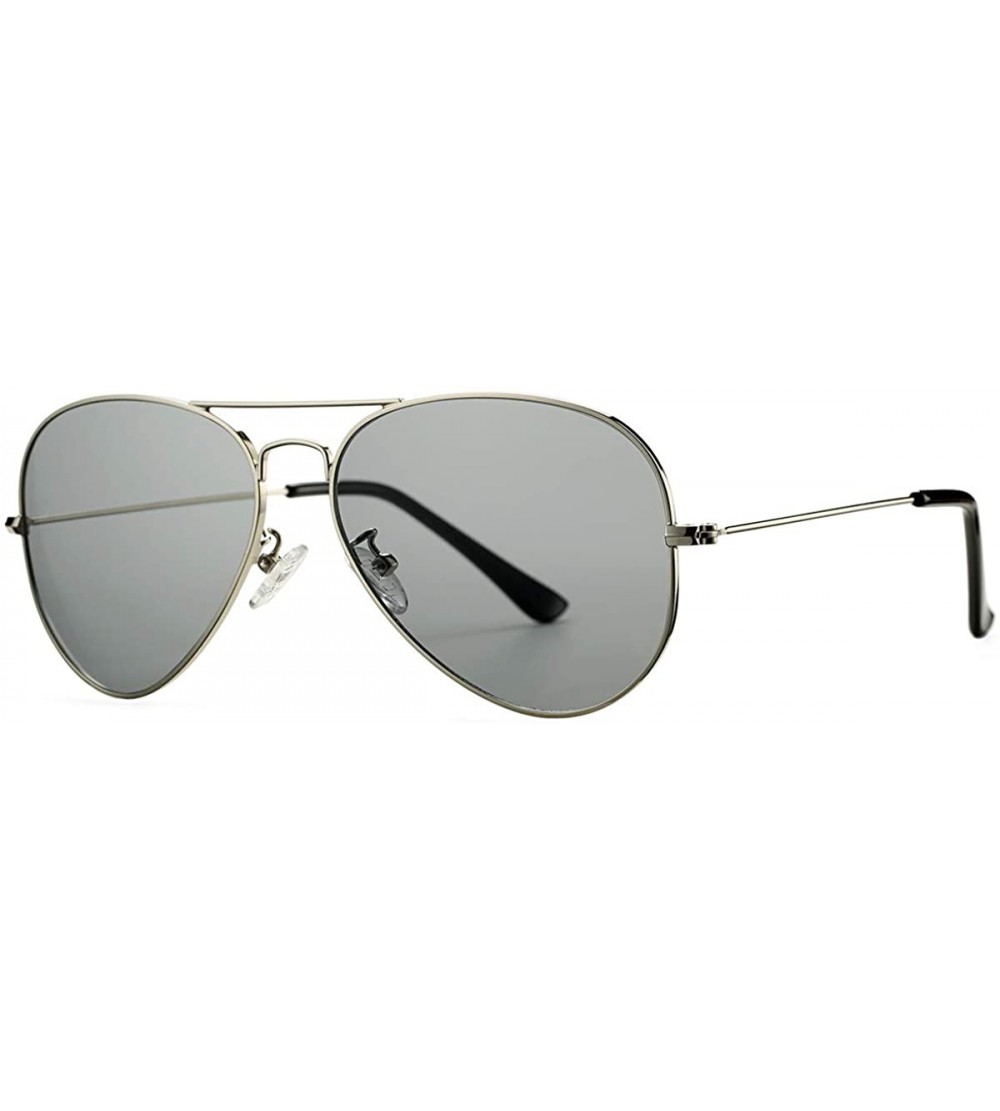 Aviator Aviator Sunglasses for Women Men Lightweight Metal Frame 100% UV Protection - Silver Frame / Grey Lens - C11900RG0K4 ...