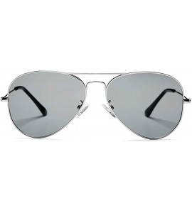 Aviator Aviator Sunglasses for Women Men Lightweight Metal Frame 100% UV Protection - Silver Frame / Grey Lens - C11900RG0K4 ...