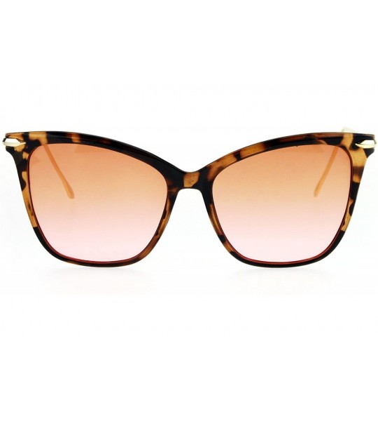 Butterfly Fashion Sunglasses Womens Square Butterfly Frame Ombre Color Lens - Tortoise (Brown Pink) - CH183Z7EOKN $23.56