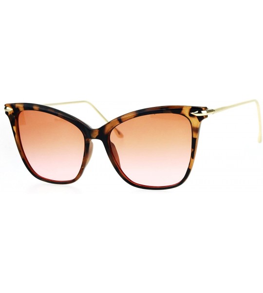 Butterfly Fashion Sunglasses Womens Square Butterfly Frame Ombre Color Lens - Tortoise (Brown Pink) - CH183Z7EOKN $23.56