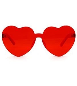 Sport Heart Shaped Rimless Sunglasses Candy Steampunk Lens for women girl - Red - C8189AZ32S6 $17.06