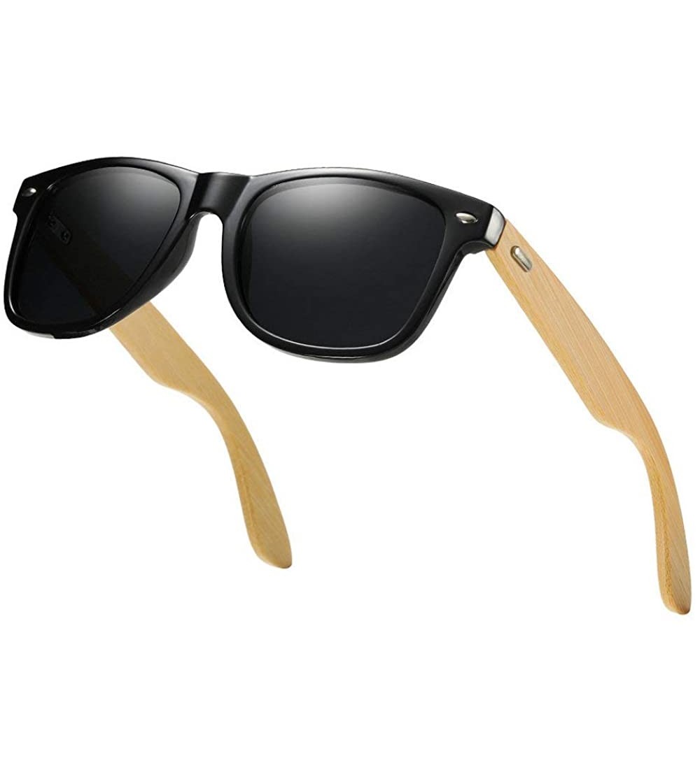Goggle Fashion Lady Square Frame Bamboo leg Myopic sunglasses polarized Mens Goggle UV400 - C818S8QEY9N $27.59