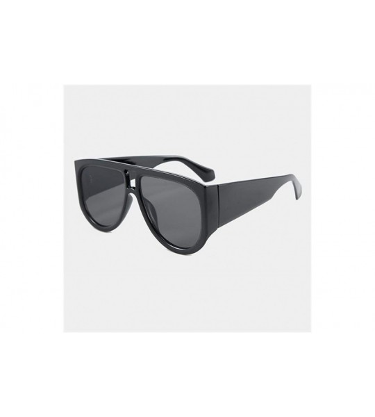 Oversized Oversized Sunglasses for Men Women Plastic Frame UV400 Lens - C1 Black Gray - C319844CENS $21.93