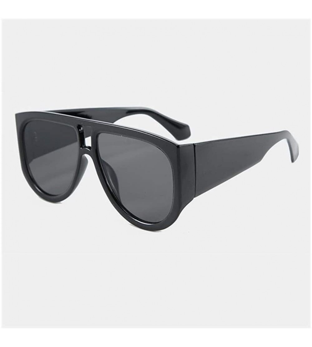 Oversized Oversized Sunglasses for Men Women Plastic Frame UV400 Lens - C1 Black Gray - C319844CENS $21.93