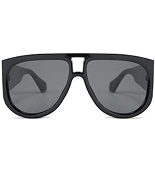 Oversized Oversized Sunglasses for Men Women Plastic Frame UV400 Lens - C1 Black Gray - C319844CENS $21.93