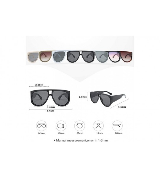 Oversized Oversized Sunglasses for Men Women Plastic Frame UV400 Lens - C1 Black Gray - C319844CENS $21.93