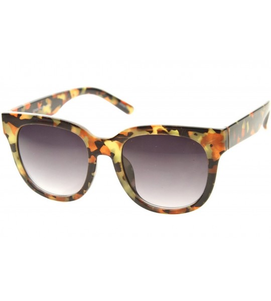 Wayfarer Women's Oversize Block Tortoise Print Square Horn Rimmed Sunglasses 53mm - Orange-block-tortoise / Lavender - CM12IG...