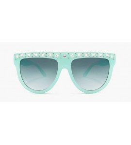 Oval Sunglasses Flat Top Sunglasses Crystal Luxury Rhinestone Oversized glasses for Women Vintage Shades UV400 - CS18NY4L9GH ...