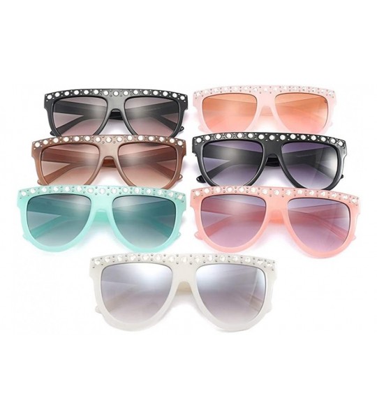 Oval Sunglasses Flat Top Sunglasses Crystal Luxury Rhinestone Oversized glasses for Women Vintage Shades UV400 - CS18NY4L9GH ...